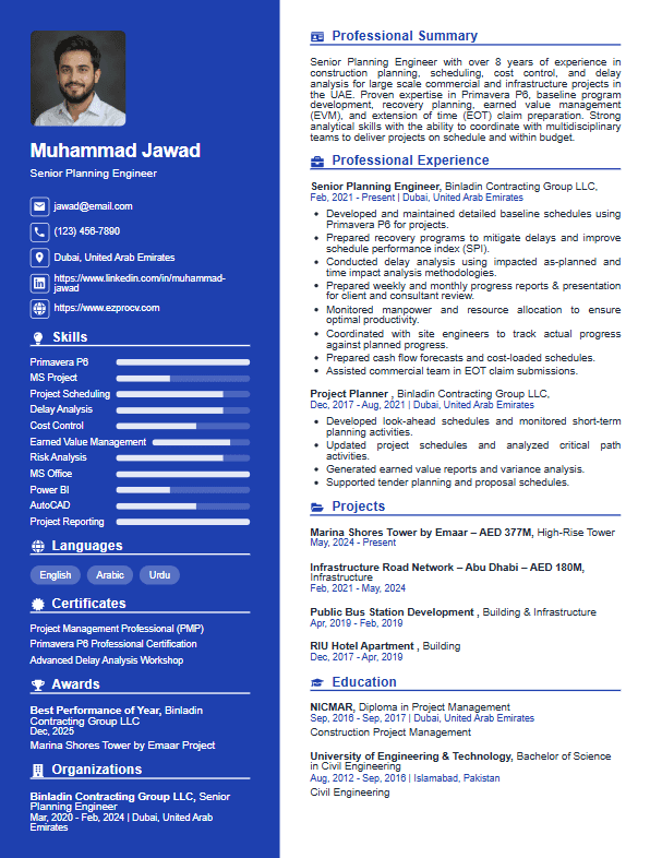 Blueprint Pro – Senior Planning Engineer (Construction)