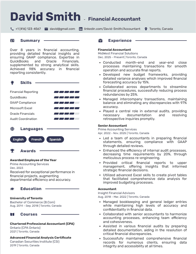 Compact One-Page – Financial Accountant