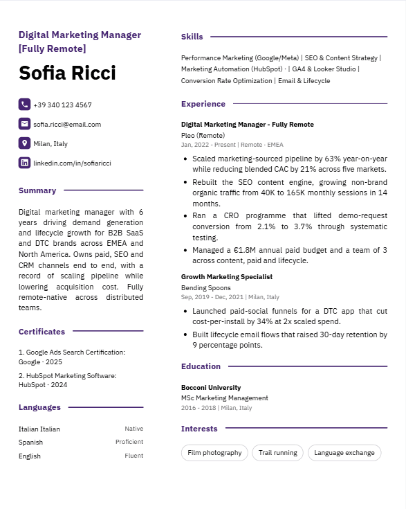Creative Growth - Resume