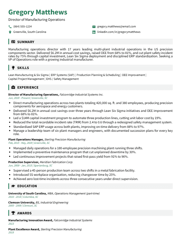 Executive - Manufacturing & Industrial Engineering