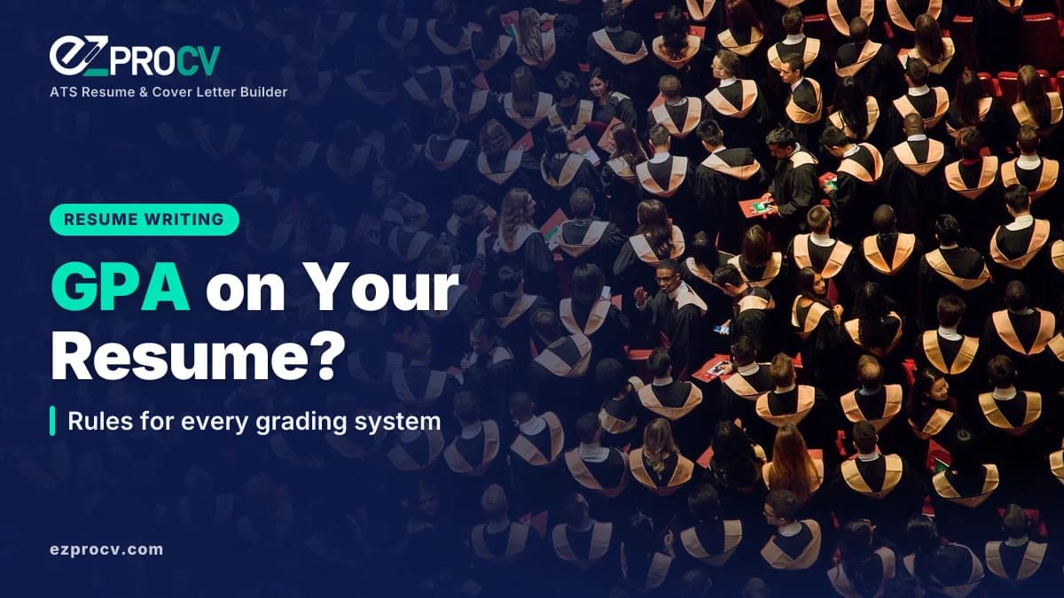 GPA on Your Resume?: Rules for every grading system, over a photo of a crowd of graduates in caps seen from above