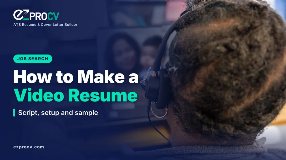 How to Make a Video Resume: Script, setup and sample, over a photo of a support agent wearing a headset at a computer